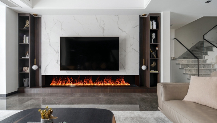 3D Water Steam Fireplace